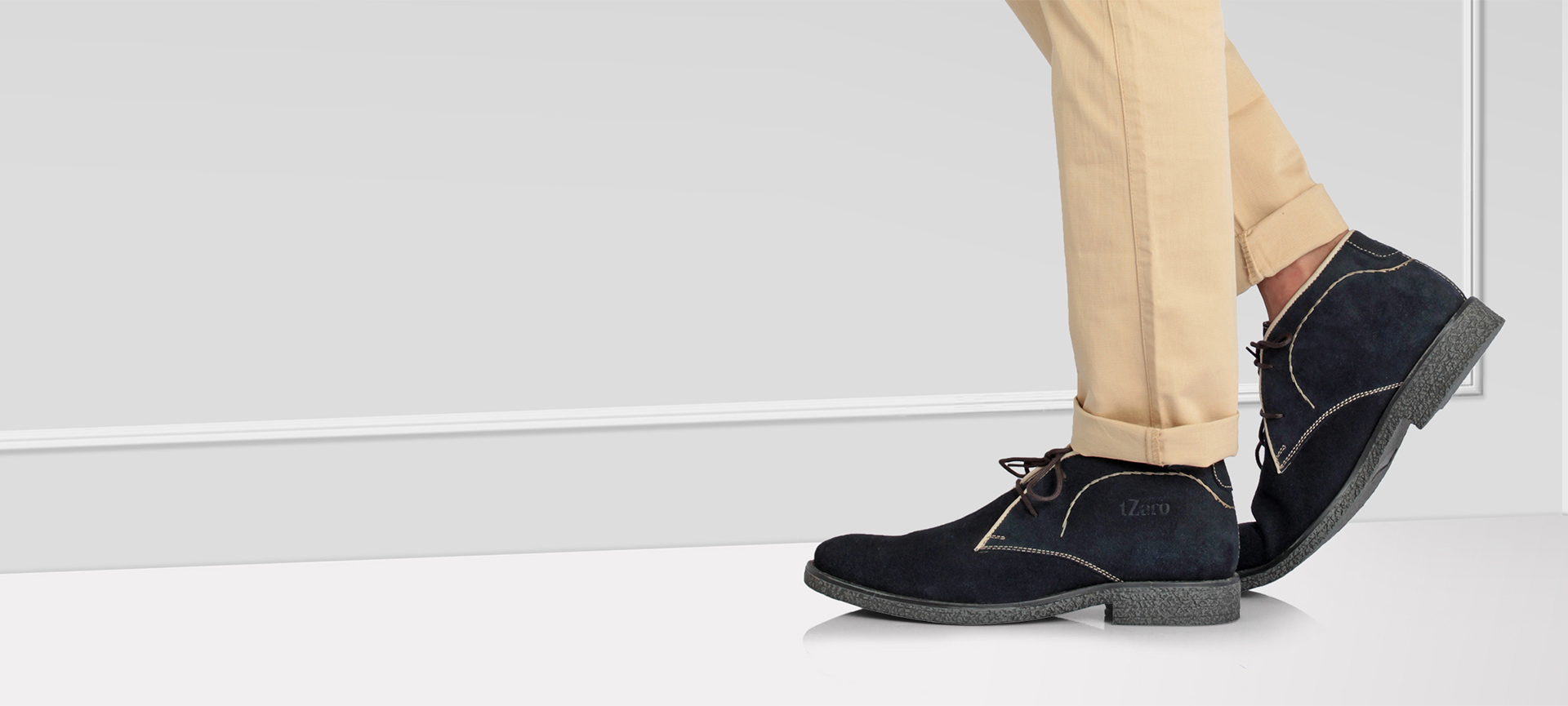 Genuine Leather Chukka Boots with Crepe Finish TR Sole
